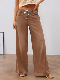 Women's High-Waisted Wide-Leg Stretch Trousers
