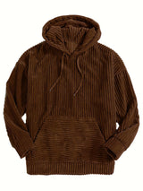 Unisex Ribbed Pullover Hoodie – Relaxed Fit
