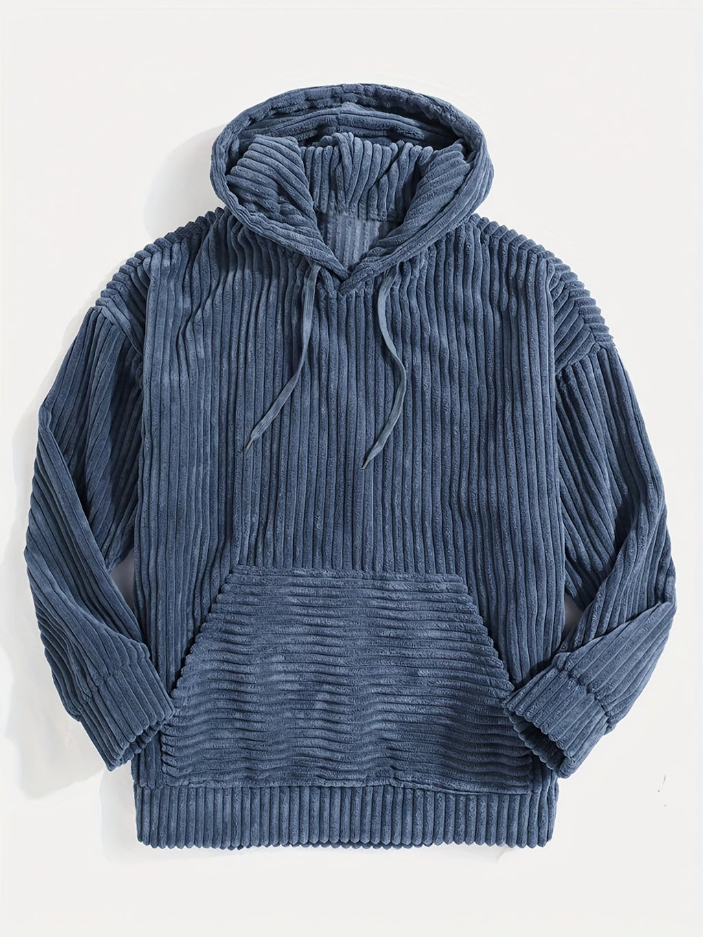 Unisex Ribbed Pullover Hoodie – Relaxed Fit