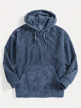 Unisex Ribbed Pullover Hoodie – Relaxed Fit