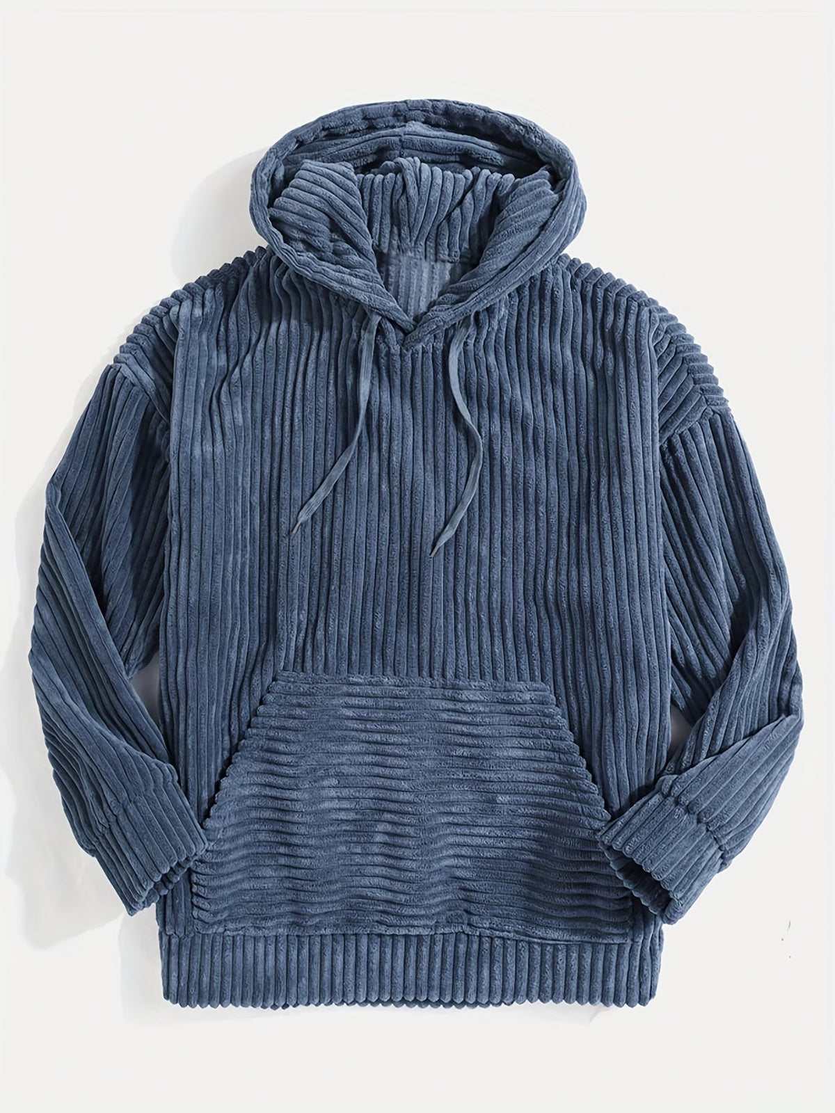 Unisex Ribbed Pullover Hoodie – Relaxed Fit