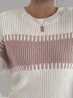 Women's Colour Block Striped Jumper – Drop Shoulder