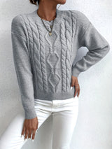 Women's Chunky Cable Knit Jumper – Drop Shoulder