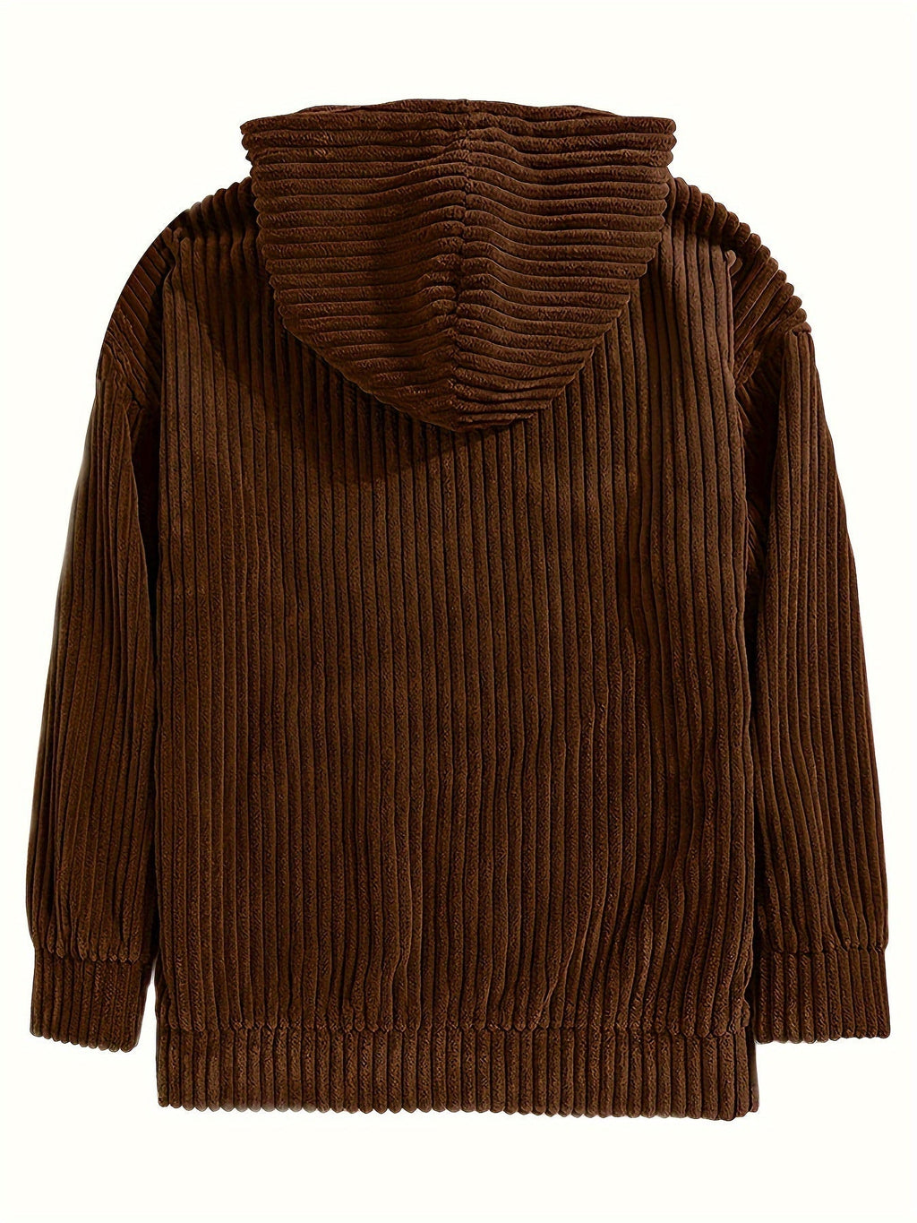 Unisex Ribbed Pullover Hoodie – Relaxed Fit