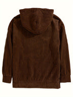 Unisex Ribbed Pullover Hoodie – Relaxed Fit
