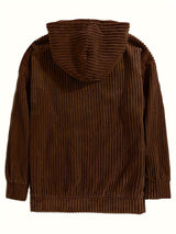 Unisex Ribbed Pullover Hoodie – Relaxed Fit