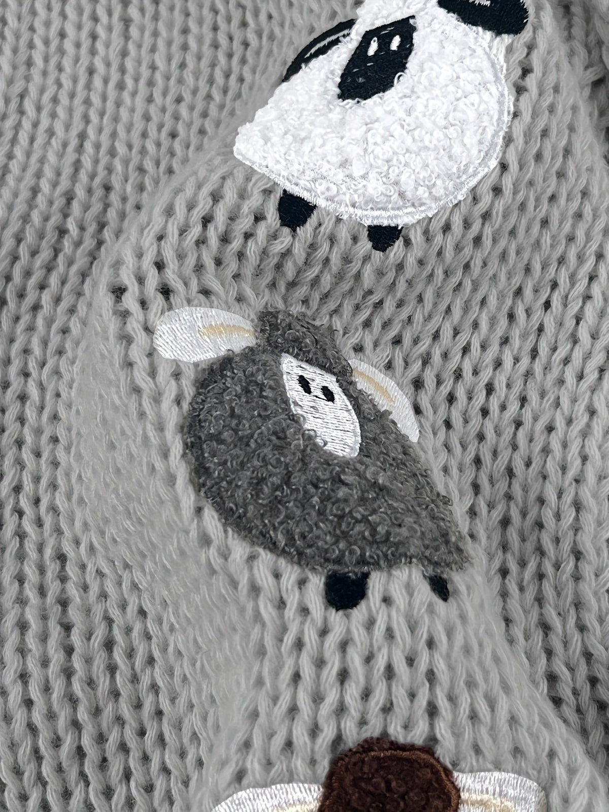 Women's Chunky Hooded Cardigan with Sheep Design