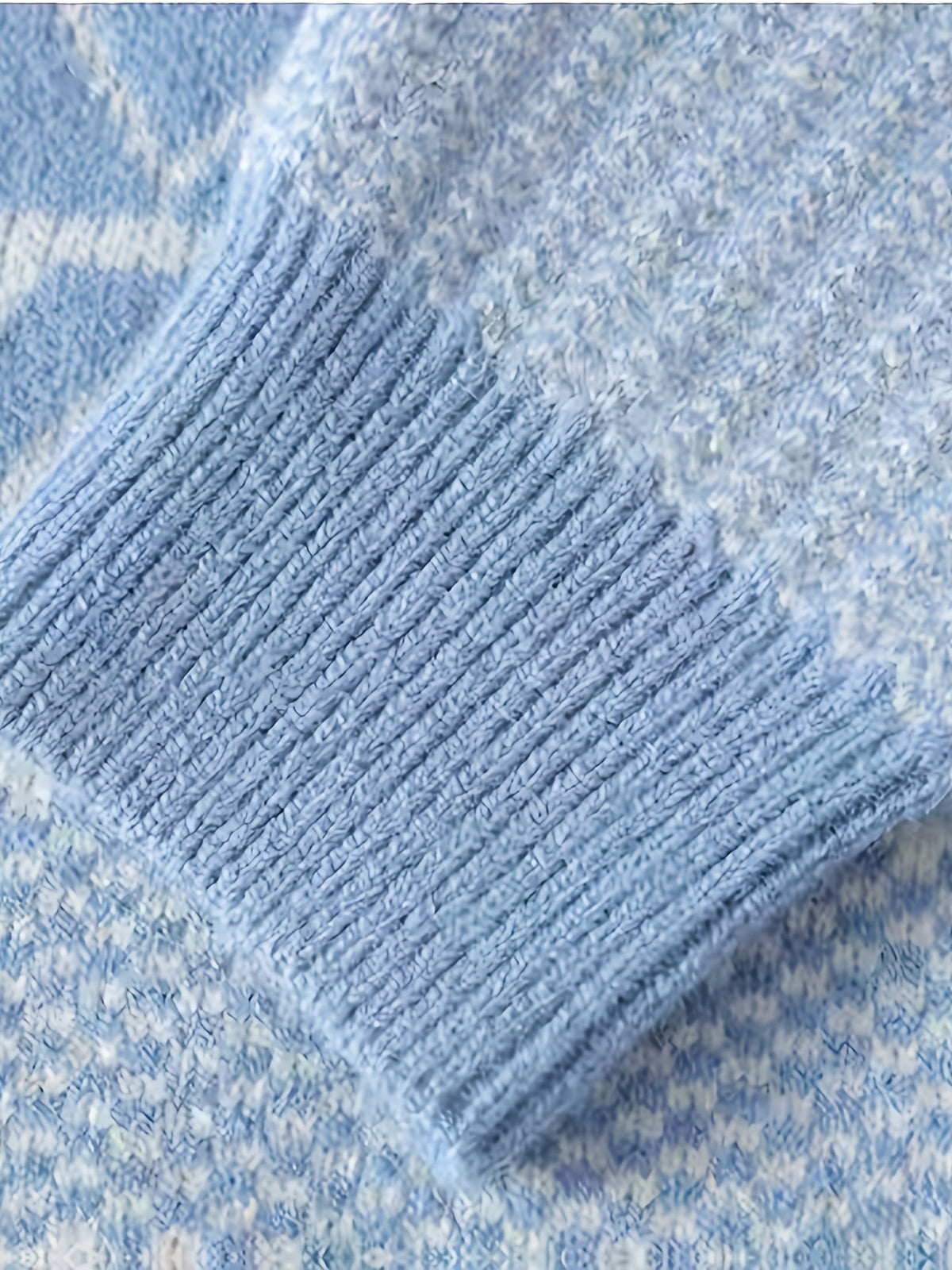 Men's Sky Blue Patterned Crew Neck Jumper