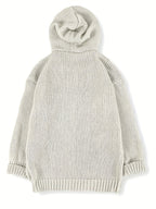 Women's Chunky Hooded Cardigan with Sheep Design