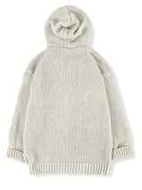 Women's Chunky Hooded Cardigan with Sheep Design