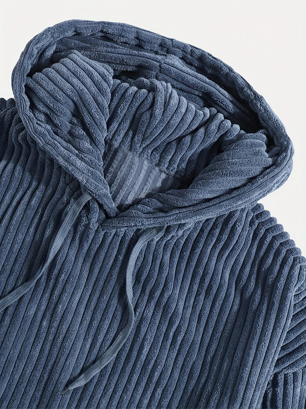 Unisex Ribbed Pullover Hoodie – Relaxed Fit