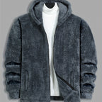 Men's Hooded Zip Jacket – Relaxed Fit – Dark Gray