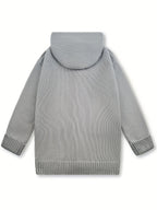 Women's Chunky Hooded Cardigan with Sheep Design