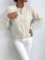 Women's Chunky Cable Knit Jumper – Drop Shoulder