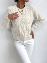 Women's Chunky Cable Knit Jumper – Drop Shoulder