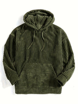 Unisex Ribbed Pullover Hoodie – Relaxed Fit