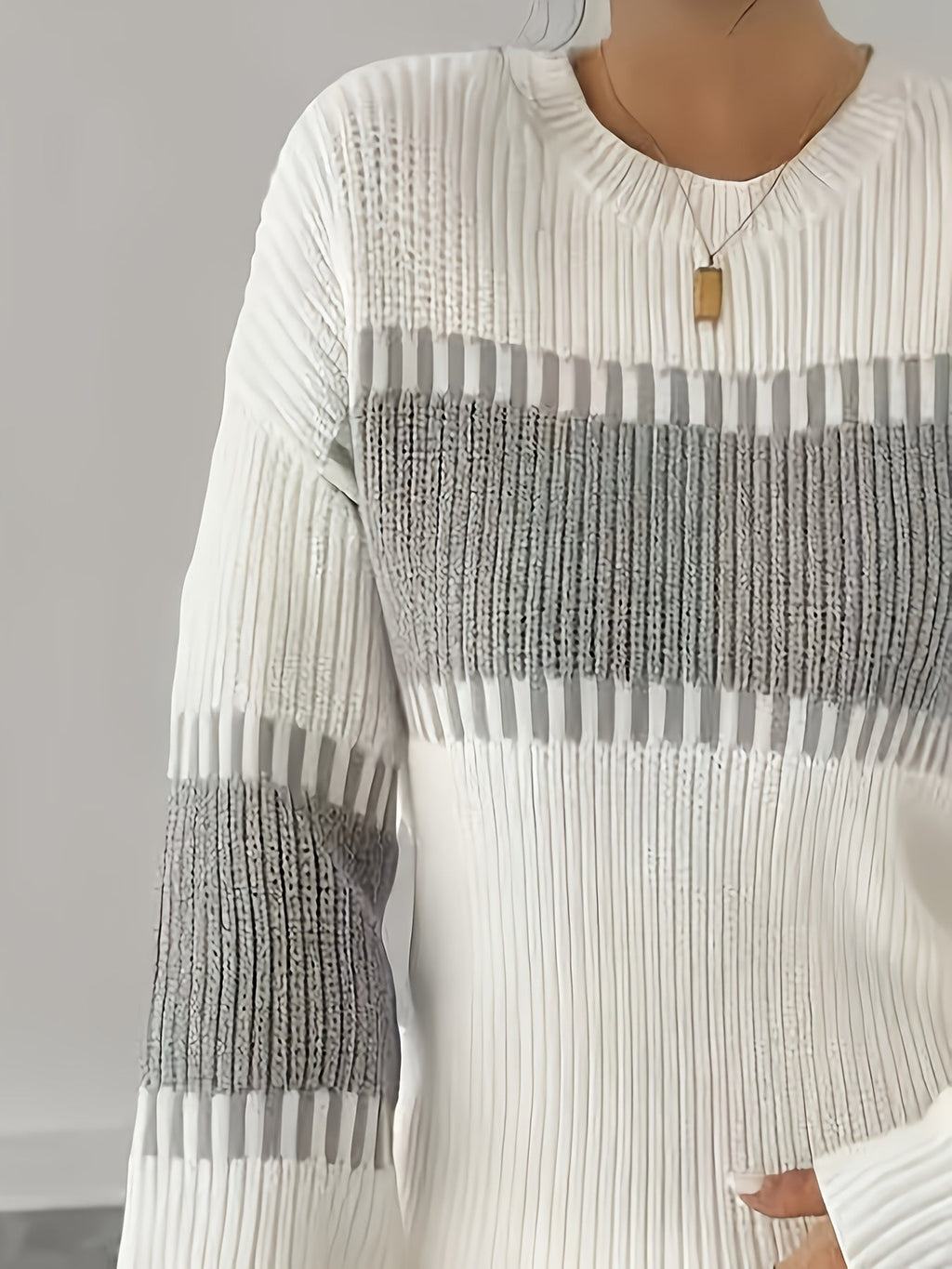 Women's Colour Block Striped Jumper – Drop Shoulder
