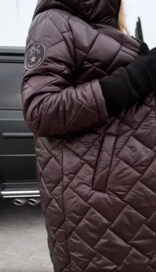 Women's Long Quilted Down Puffer Jacket with Hood