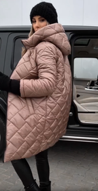 Women's Long Quilted Down Puffer Jacket with Hood