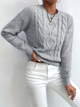 Women's Chunky Cable Knit Jumper – Drop Shoulder