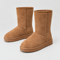 Women’s Winter Suede Mid-Calf Boots with Soft Lining – Casual, Outdoor