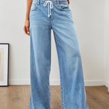 Women's High-Waisted Wide-Leg Stretch Trousers