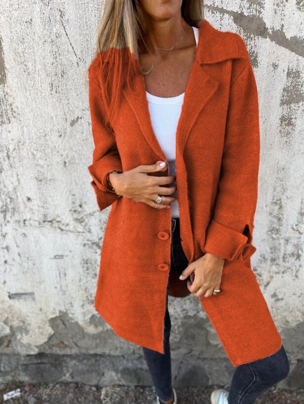 Women's Lapel Collar Button Blazer