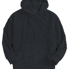 Unisex Ribbed Pullover Hoodie – Relaxed Fit – Navy