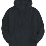 Unisex Ribbed Pullover Hoodie – Relaxed Fit – Navy