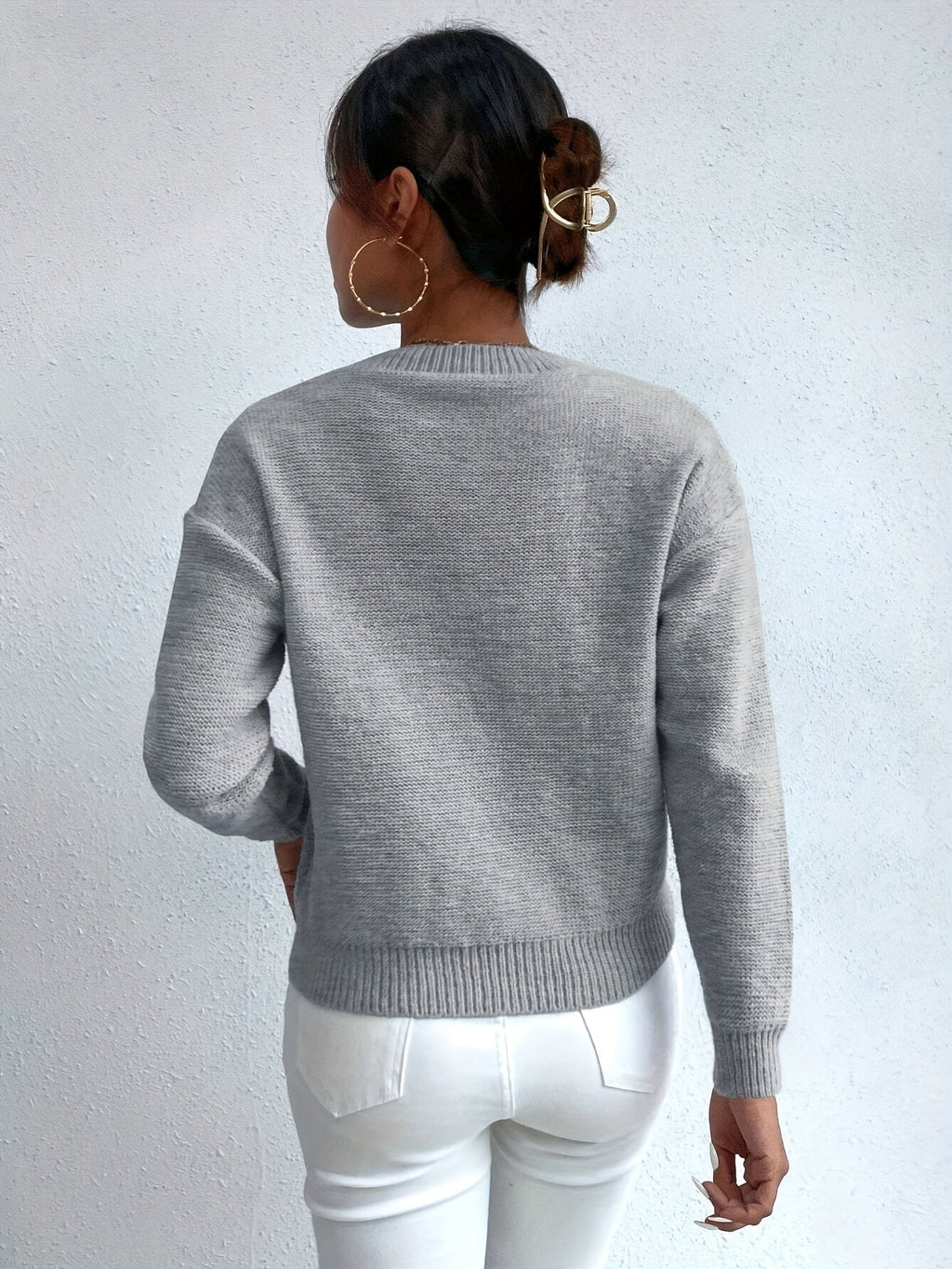 Women's Chunky Cable Knit Jumper – Drop Shoulder