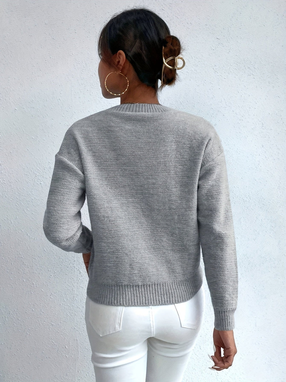 Women's Chunky Cable Knit Jumper – Drop Shoulder