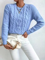 Women's Chunky Cable Knit Jumper – Drop Shoulder
