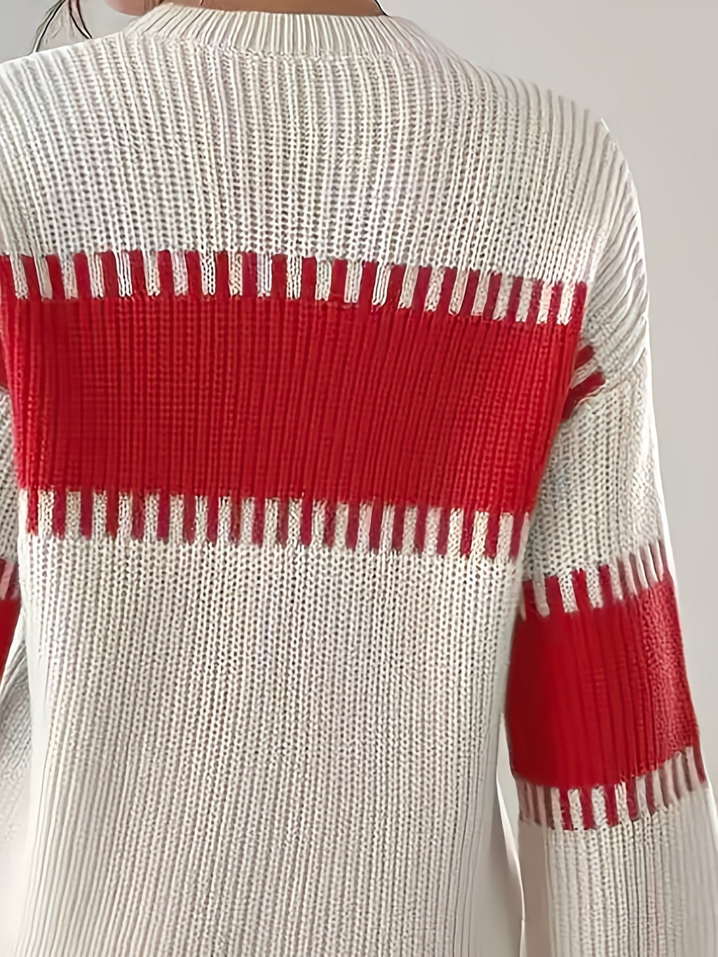 Women's Colour Block Striped Jumper – Drop Shoulder