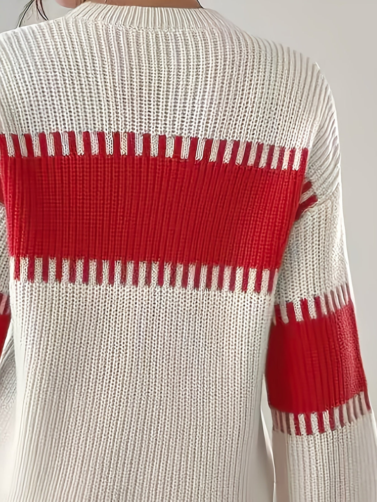 Women's Colour Block Striped Jumper – Drop Shoulder