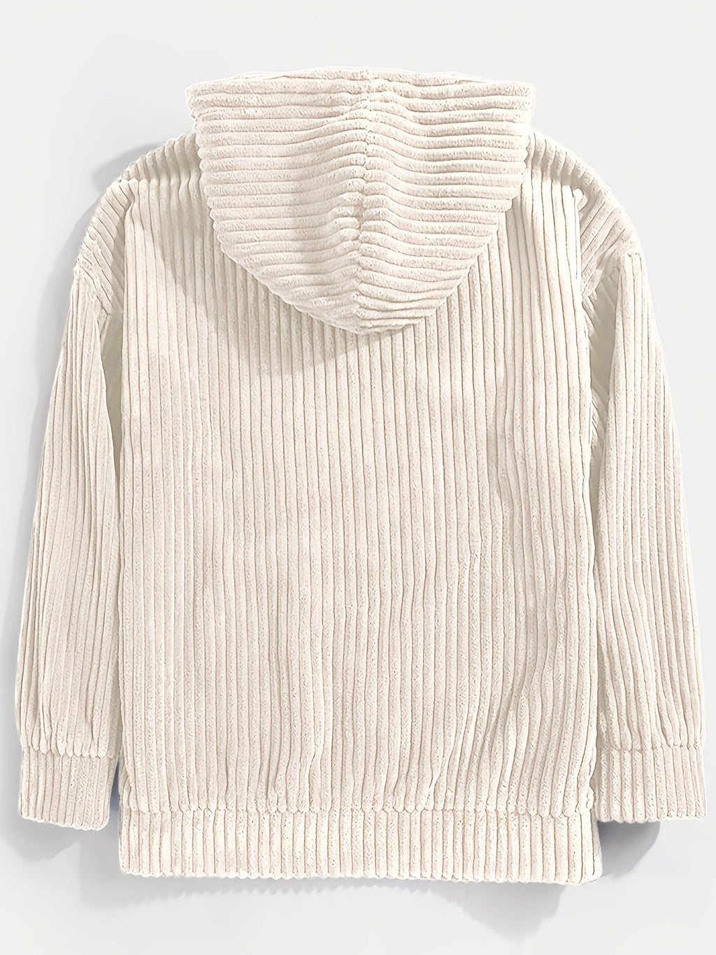 Unisex Ribbed Pullover Hoodie – Relaxed Fit