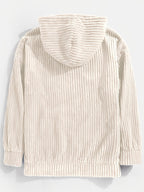 Unisex Ribbed Pullover Hoodie – Relaxed Fit