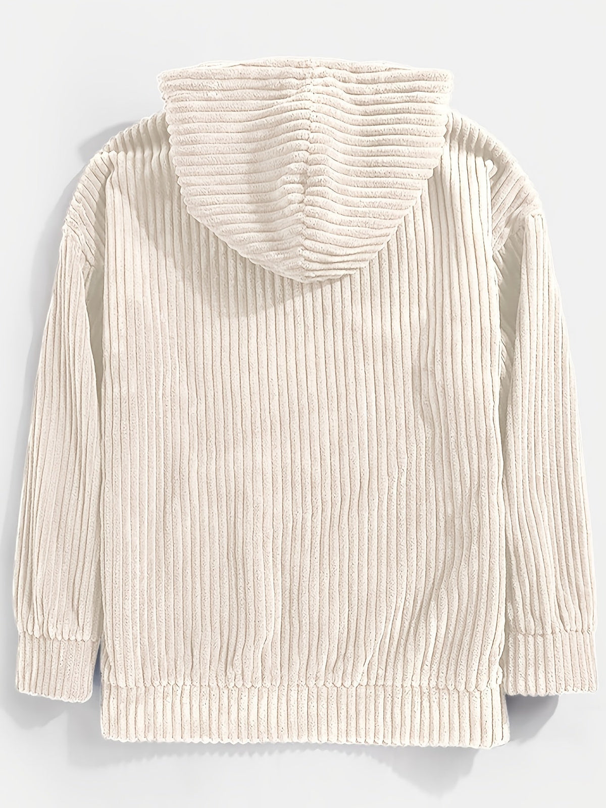 Unisex Ribbed Pullover Hoodie – Relaxed Fit