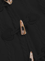 Women's Black Fur-Trimmed Hooded Longline Coat