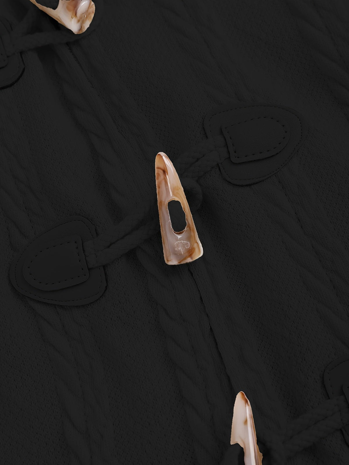 Women's Black Fur-Trimmed Hooded Longline Coat