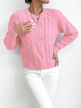 Women's Chunky Cable Knit Jumper – Drop Shoulder