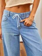 Women's High-Waisted Wide-Leg Stretch Trousers