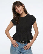Ruffle Top Blouse - Lightweight Fabric - Casual Wear - Available in Multiple Colors
