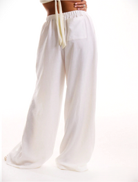 Linen Drawstring Trousers for Women - Casual Lightweight Summer Pants