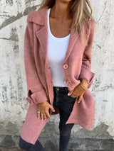 Women's Lapel Collar Button Blazer – Pink