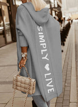 Women's Longline Open Cardigan – Relaxed Layering – Grey