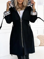 Women's Waterproof Windproof Zip Coat – Black