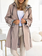 Women's Waterproof Windproof Zip Coat – Beige