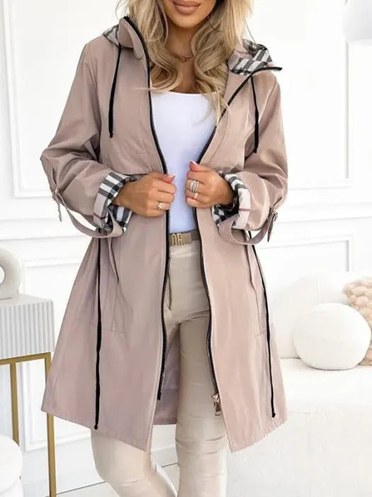 Women's Waterproof Windproof Zip Coat – Beige