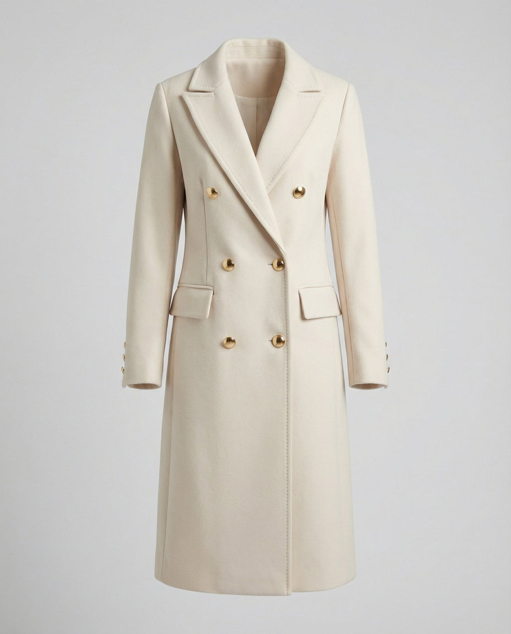 Women's Double-Breasted Winter Coat – Office & Casual