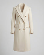 Women's Double-Breasted Winter Coat – Office & Casual